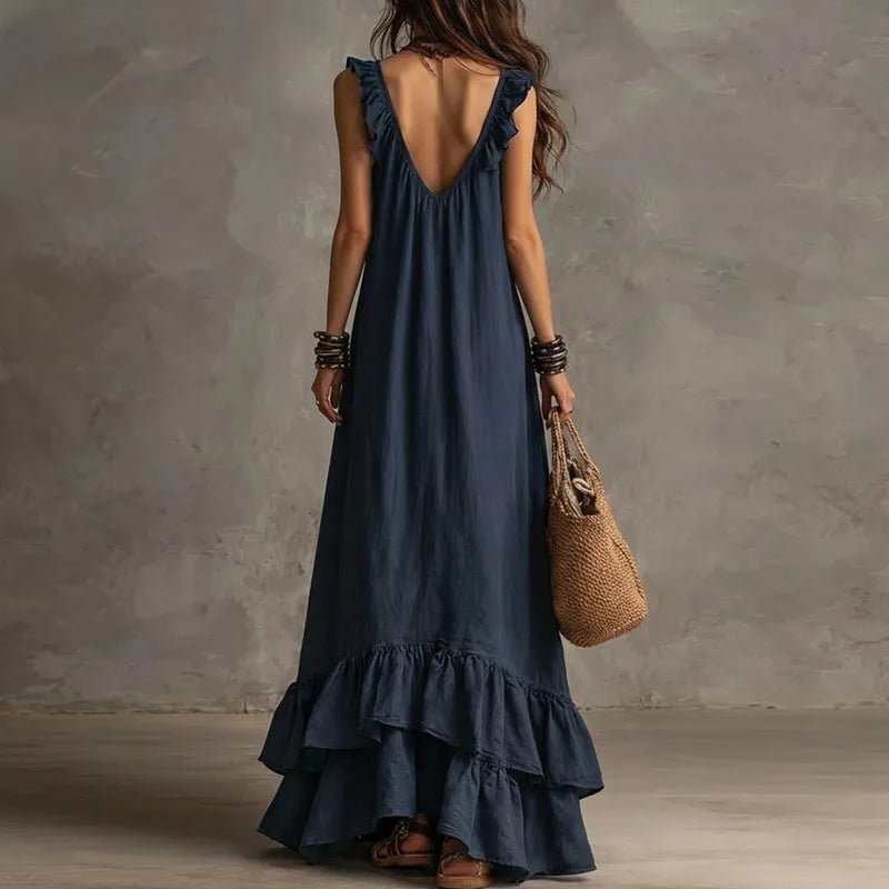Vestido Maxi Selva Elegancia Bohemia con Volantes - LOVRA DESIGN