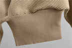 Conjunto de Punto Acanalado con Top Cruzado y Pantalón Jogger