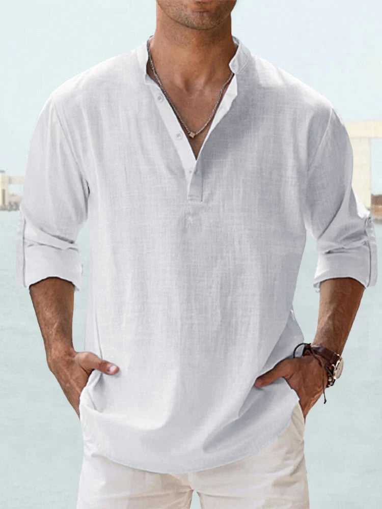 Camisa Coreana Levante Algodón Estival Texturizado