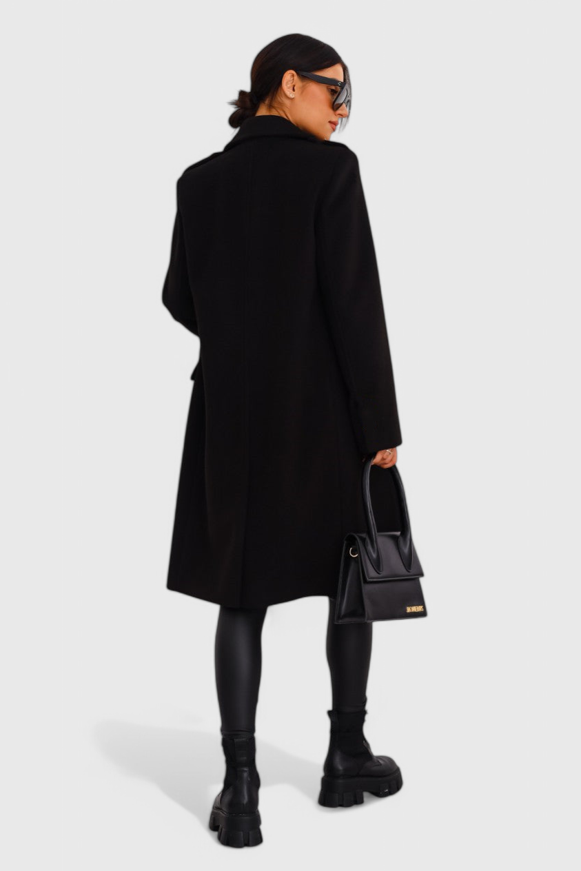 Yara Double-Breasted Wool Coat with a Fitted Cut