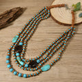 Collar turquesa cuencas estilo africano