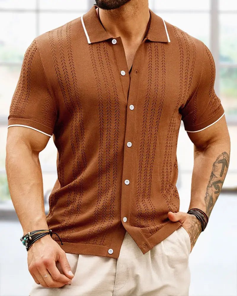 Polo de punto jacquard Felino - LOVRA DESIGN