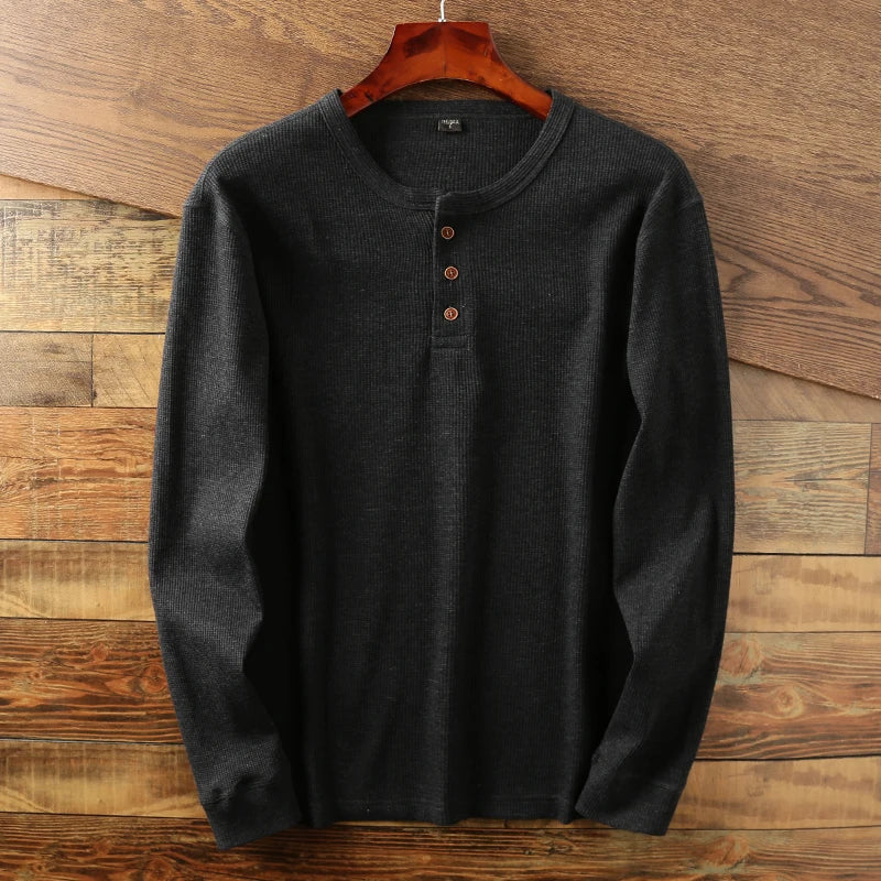 Camiseta Henley de Manga Larga
