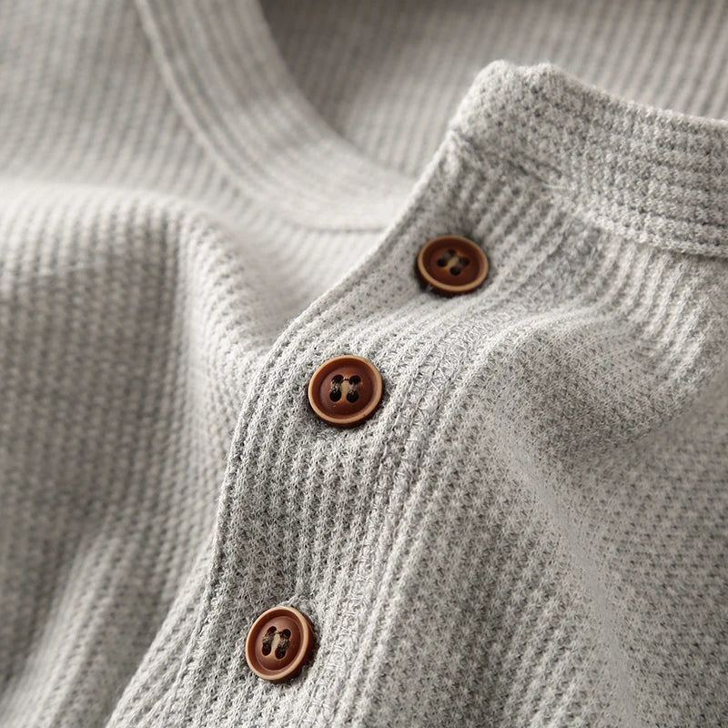 Camiseta Henley de Manga Larga
