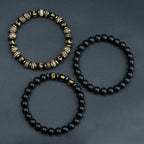 SIENA Natural Stone and Onyx Bracelet Set