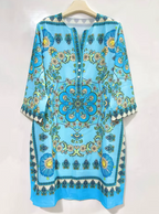 Vestido Túnica Estampado Barroco Multicolor