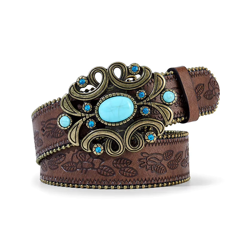 Cinturón de mujer con piedras preciosas vintage bohemio a la moda
