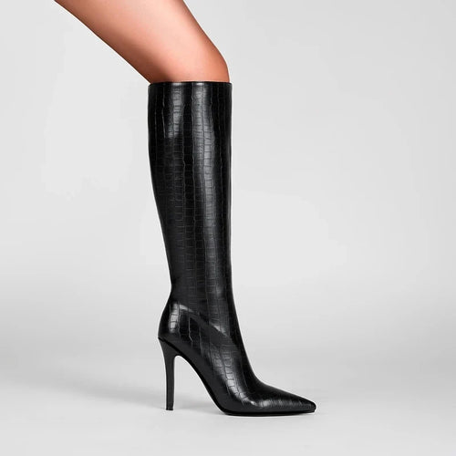 Krokoeffekt Stövlar med Stiletthäl