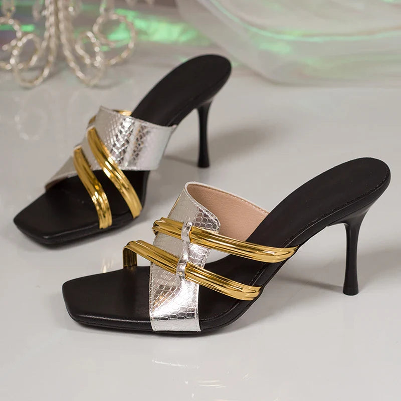 Valentina Gold Strap Sandals