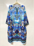 Vestido Túnica Estampado Barroco Multicolor