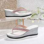 Isabella Rhinestone-flip-flops med platåsula