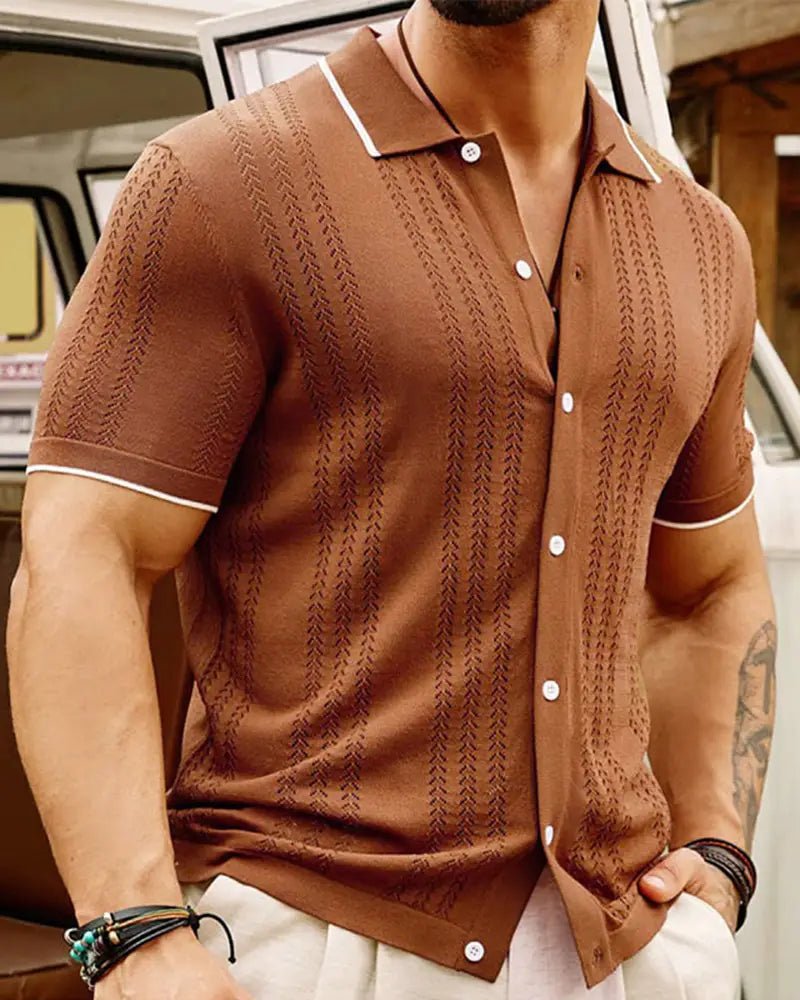Polo de punto jacquard Felino - LOVRA DESIGN