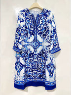 Vestido Túnica Estampado Barroco Multicolor