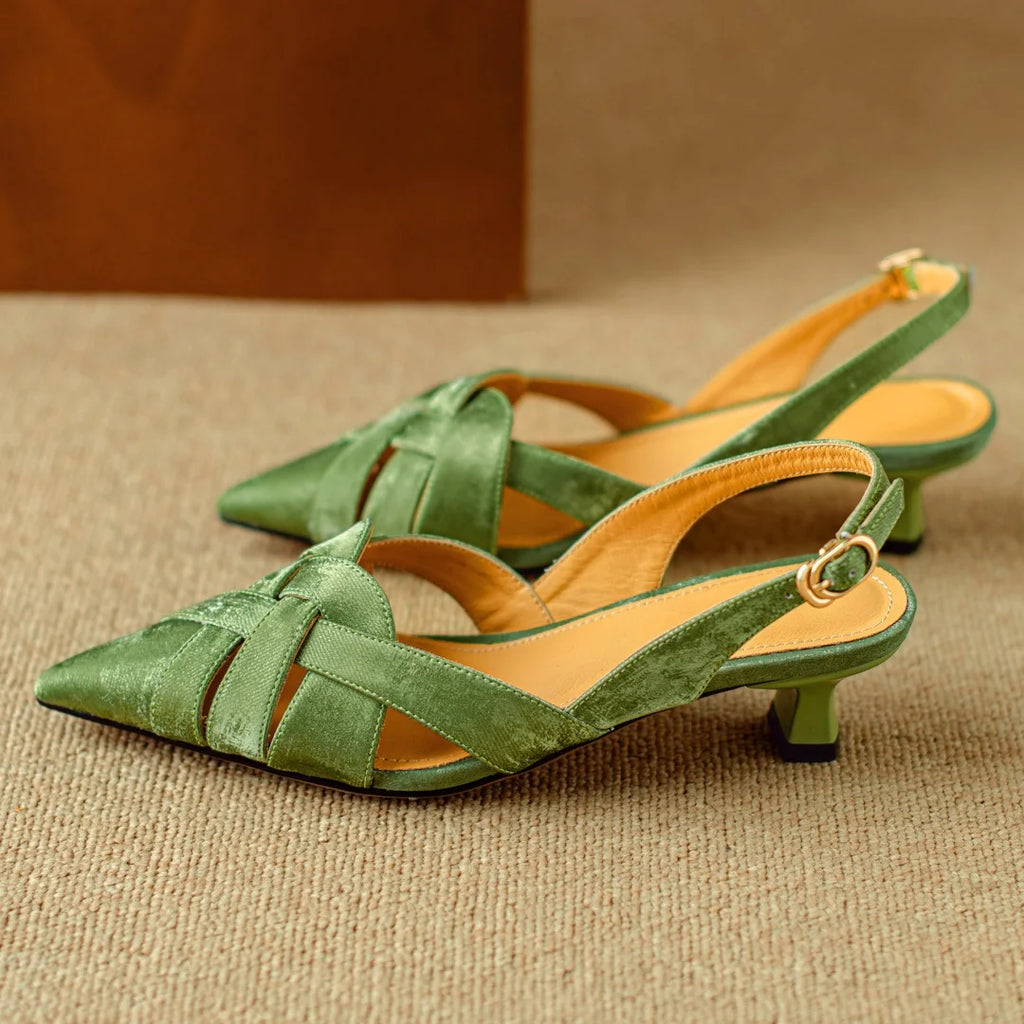 Slingback SANTORINI Elegancia Artesanal en Piel