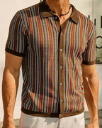 Camisa polo de rayas en espiga Alexander - LOVRA DESIGN