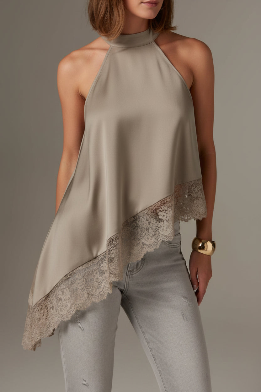 Top Halter Lace Flow