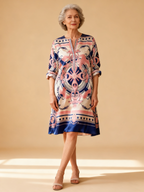 Vestido Túnica Estampado Barroco Multicolor