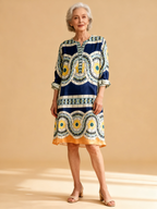 Vestido Túnica Estampado Barroco Multicolor