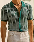 Camisa polo de rayas en espiga Alexander - LOVRA DESIGN