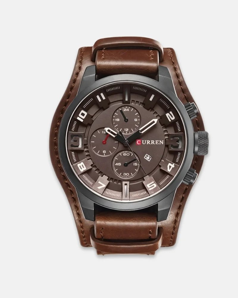 Reloj cronógrafo de piel Vanguard - LOVRA DESIGN