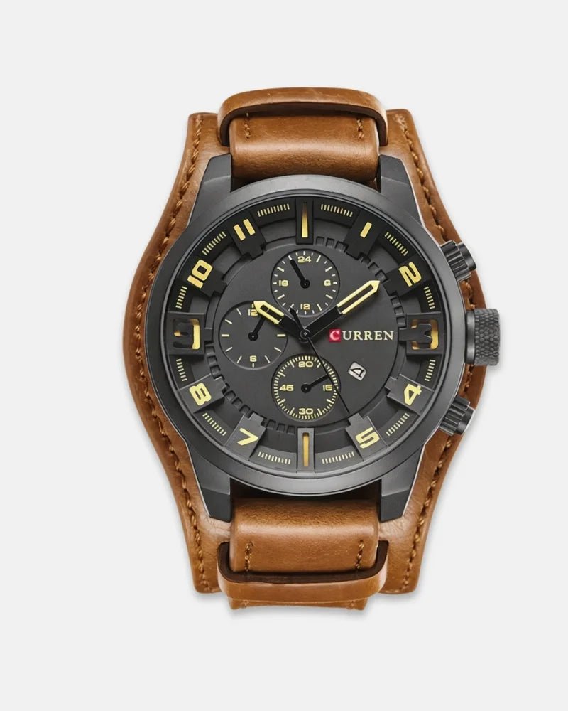 Reloj cronógrafo de piel Vanguard - LOVRA DESIGN
