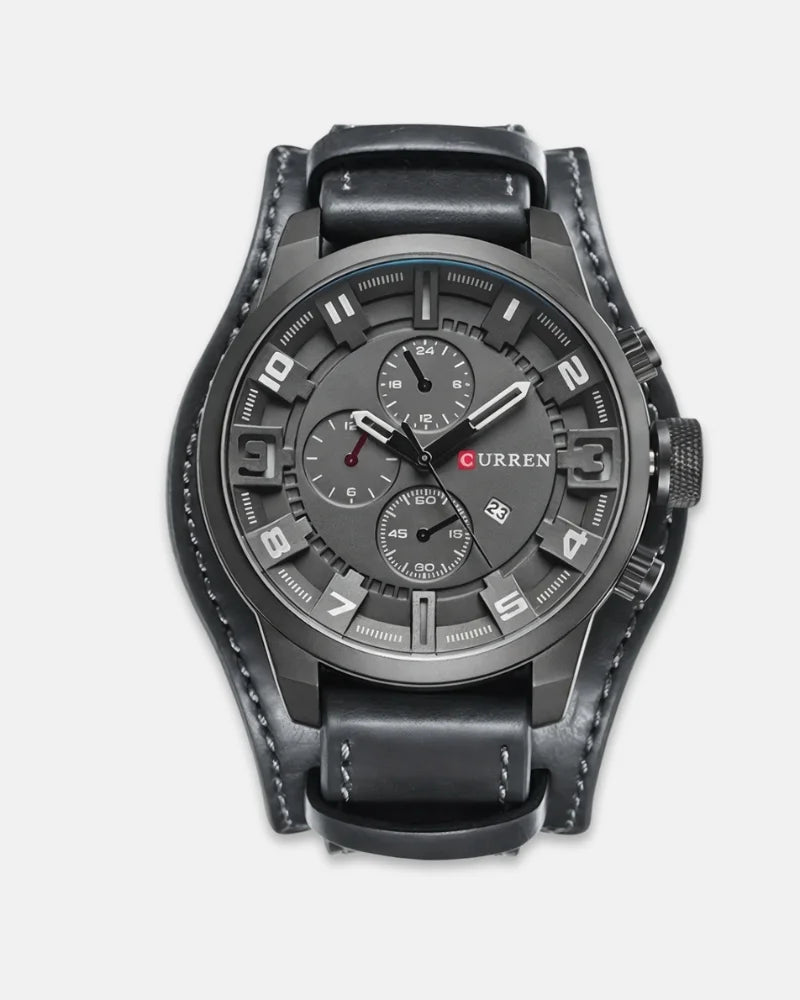 Reloj cronógrafo de piel Vanguard - LOVRA DESIGN