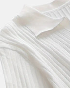 Sudadera de canalé con cuello polo Hampton - LOVRA DESIGN