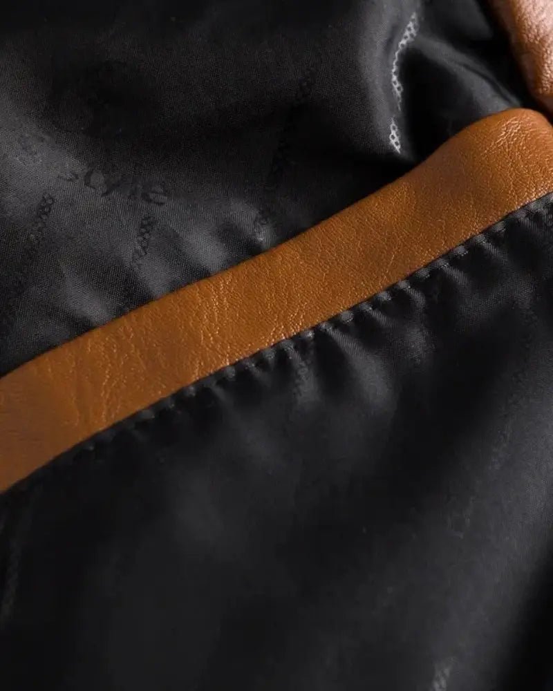 Cazadora de piel vegana con solapas - LOVRA DESIGN