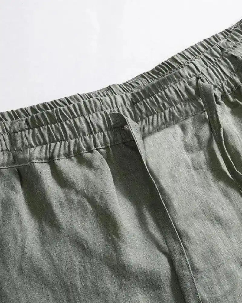 Pantalón de lino de corte recto - LOVRA DESIGN