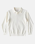 Sudadera de canalé con cuello polo Hampton - LOVRA DESIGN