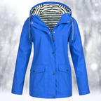 Women’s Hooded Rain Jacket – Lightweight Everyday Coat with Front Pockets