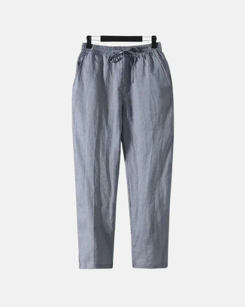 Pantalón de lino de corte recto - LOVRA DESIGN