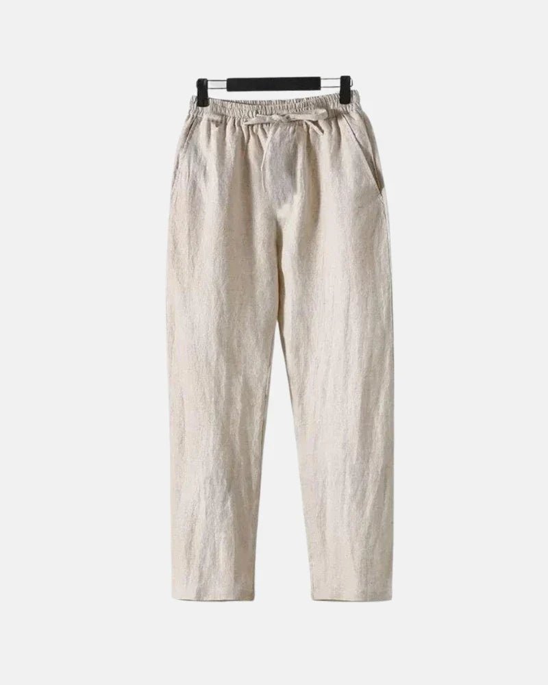 Pantalón de lino de corte recto - LOVRA DESIGN