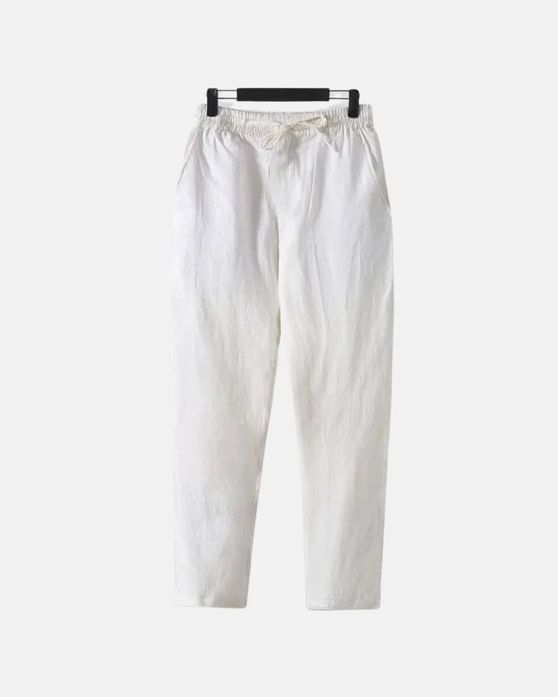 Pantalón de lino de corte recto - LOVRA DESIGN