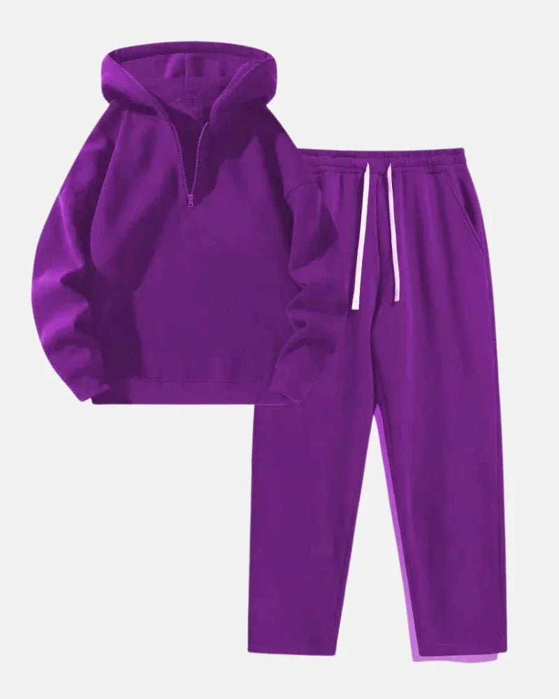 Conjunto de sudadera con media cremallera y pantalón - LOVRA DESIGN