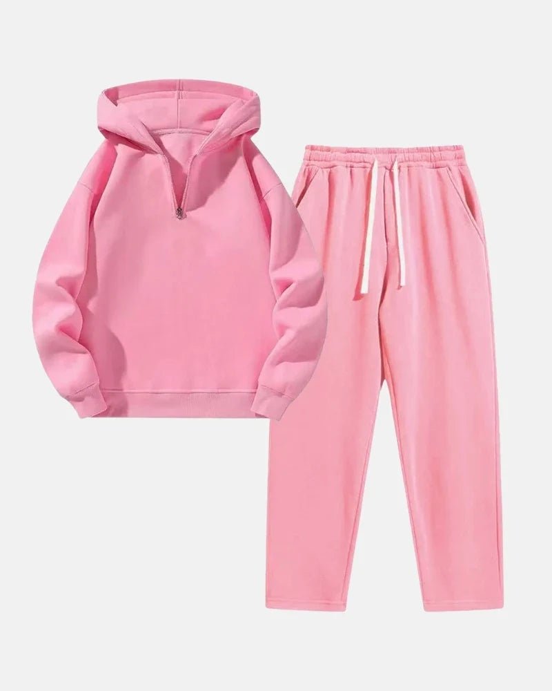 Conjunto de sudadera con media cremallera y pantalón - LOVRA DESIGN