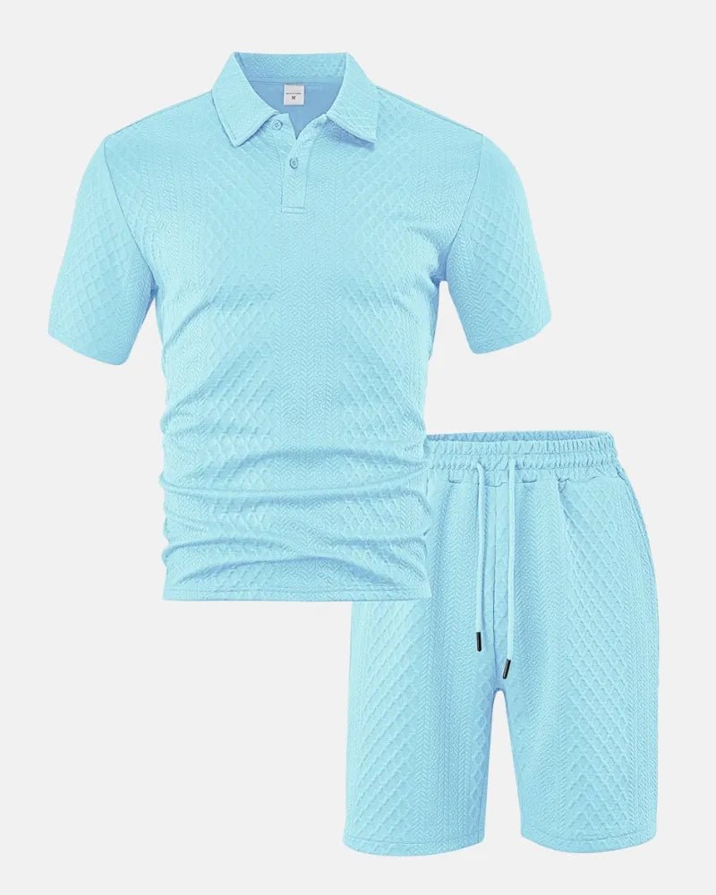 Conjunto de polo y bermudas de punto rombo - LOVRA DESIGN