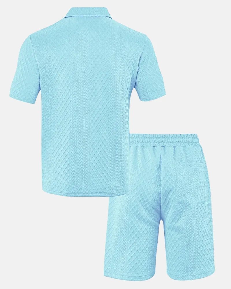 Conjunto de polo y bermudas de punto rombo - LOVRA DESIGN