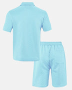 Conjunto de polo y bermudas de punto rombo - LOVRA DESIGN