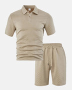 Conjunto de polo y bermudas de punto rombo - LOVRA DESIGN