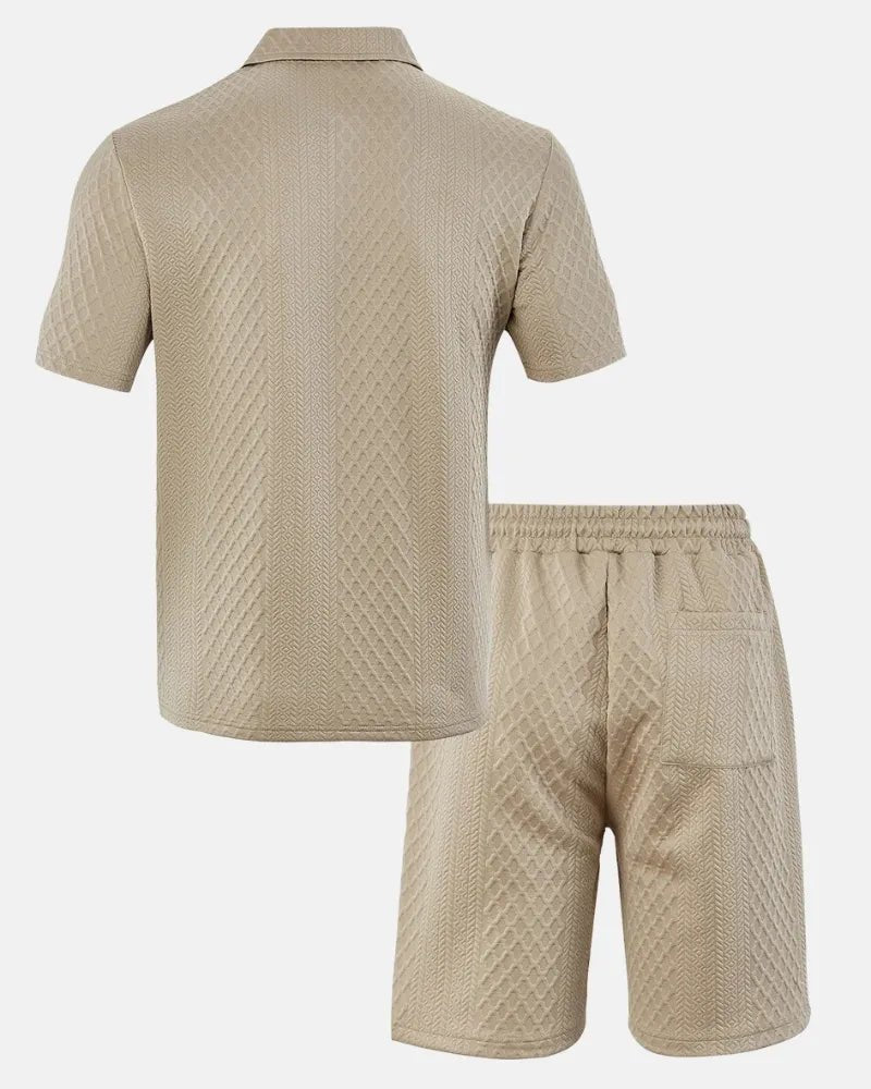 Conjunto de polo y bermudas de punto rombo - LOVRA DESIGN