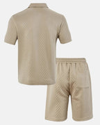 Conjunto de polo y bermudas de punto rombo - LOVRA DESIGN