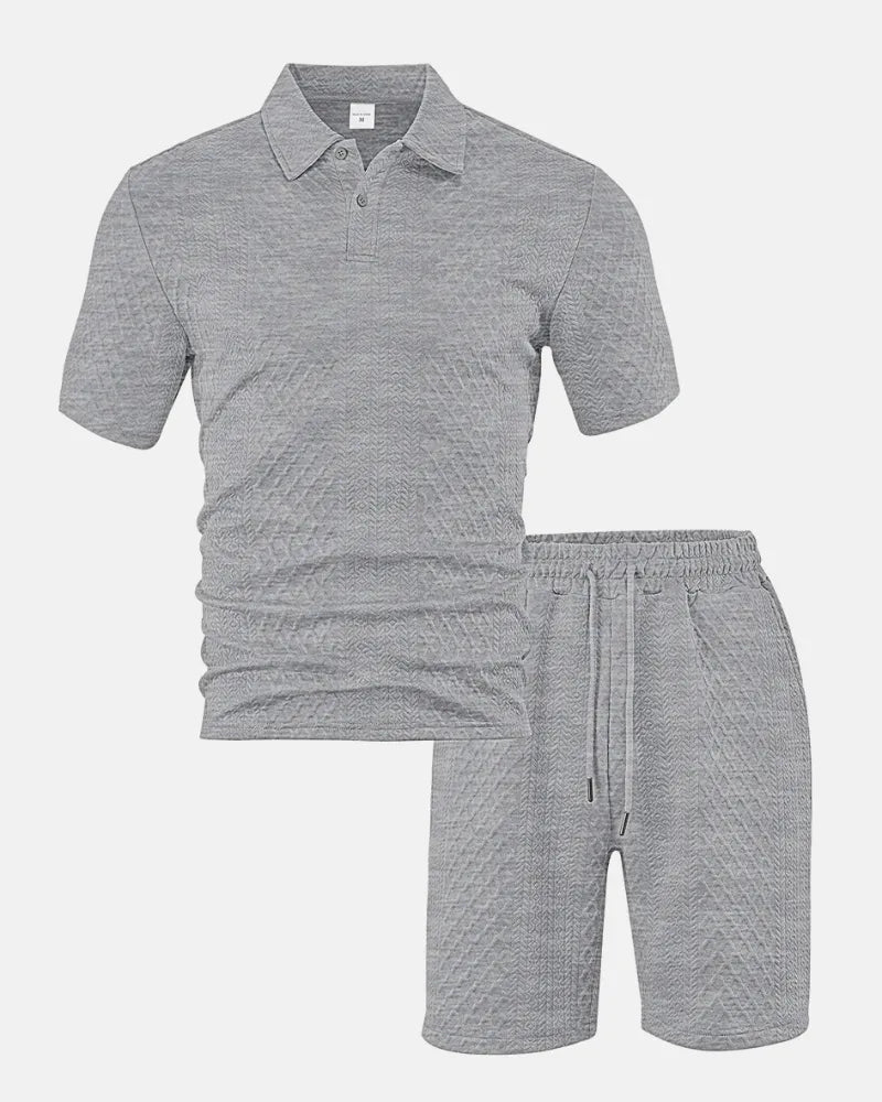 Conjunto de polo y bermudas de punto rombo - LOVRA DESIGN