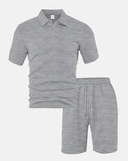 Conjunto de polo y bermudas de punto rombo - LOVRA DESIGN