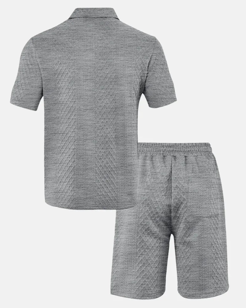 Conjunto de polo y bermudas de punto rombo - LOVRA DESIGN