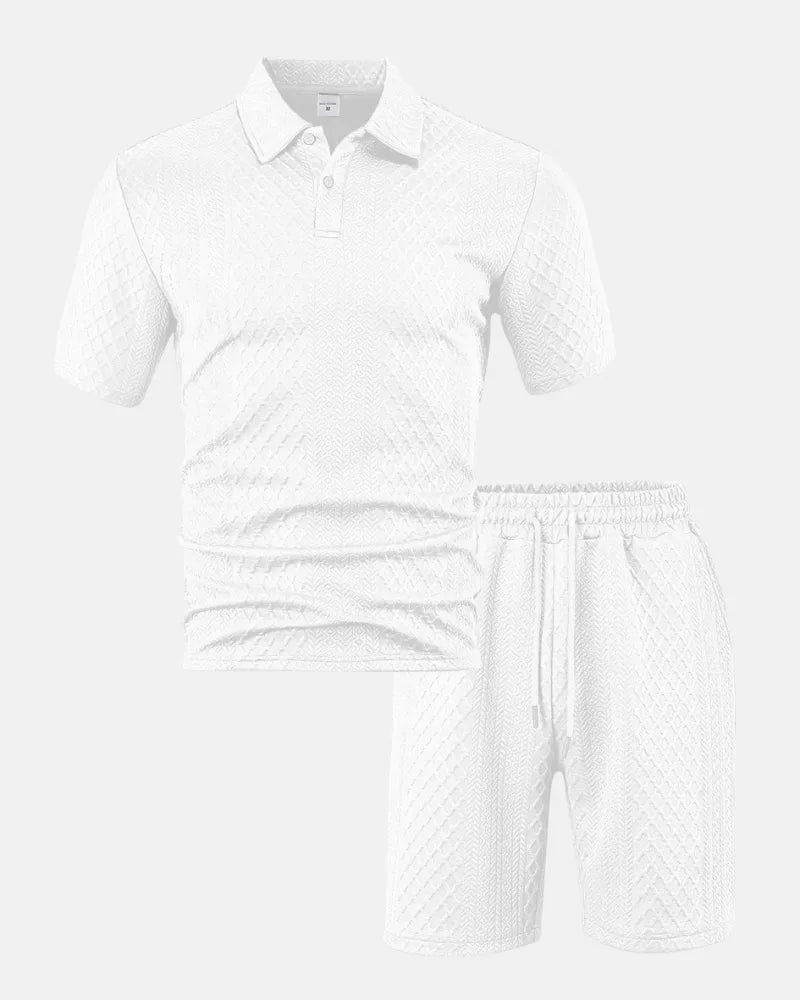 Conjunto de polo y bermudas de punto rombo - LOVRA DESIGN
