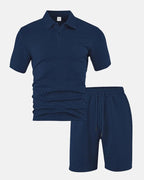 Conjunto de polo y bermudas de punto rombo - LOVRA DESIGN