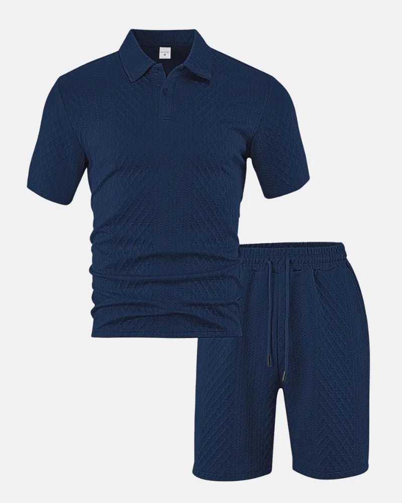 Conjunto de polo y bermudas de punto rombo - LOVRA DESIGN