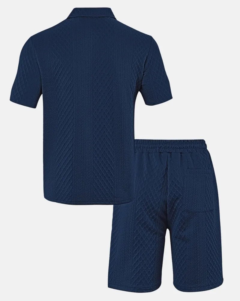 Conjunto de polo y bermudas de punto rombo - LOVRA DESIGN