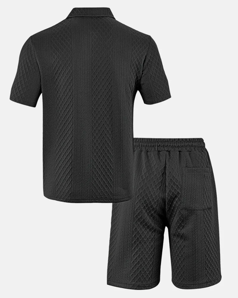 Conjunto de polo y bermudas de punto rombo - LOVRA DESIGN